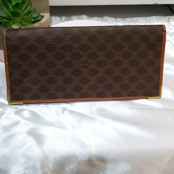 🇮🇹CELINE Paris Macadam PVC leather Bifold long Wallet🤎💛 - Picture 4 of 17